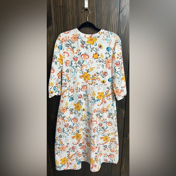 Floral Peasant Shirt Dress Size M - Picture 4 of 10
